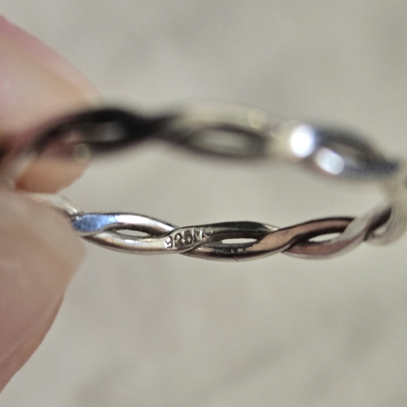 Sterling Silver Twisted Band Stack Ring Size 8.5 - Picture 3 of 4